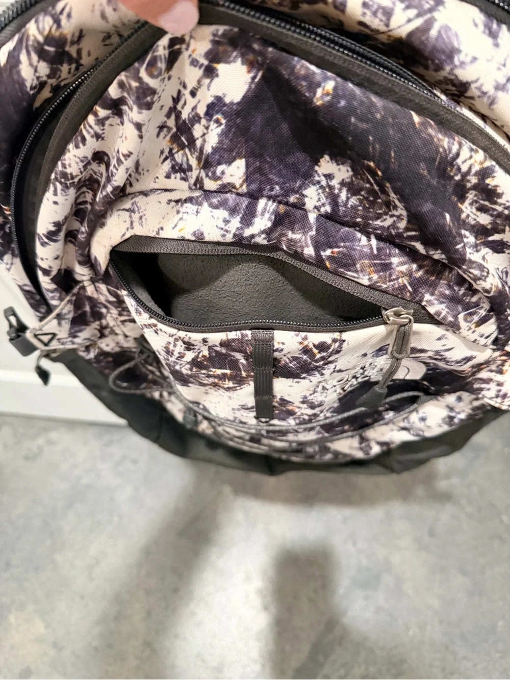 The North Face Black & White Abstract Print Backpack